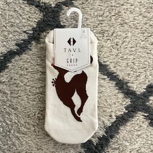 Pure Barre Cream and Brown Grip Socks